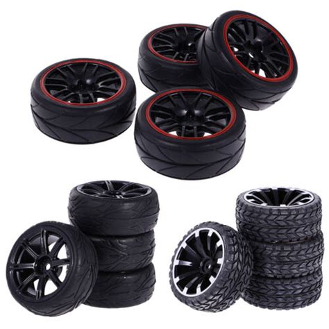 Pcs Rubber On Road Tyre Drift Tires Wheel Rim Hex Mm For Hsp