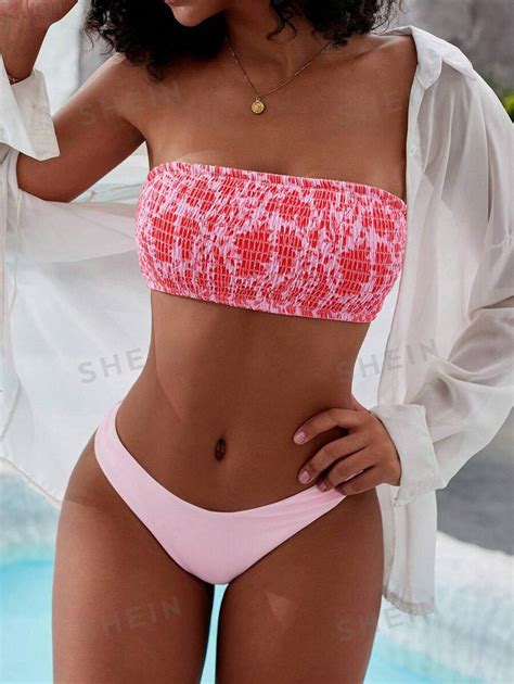 SHEIN Swim Mod Conjunto De Bikini De Mujer Para Verano Vacaciones