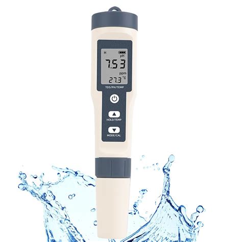 Tester Dell Acqua Per Piscine Misuratore Di Temperatura PH E TDS 3 In