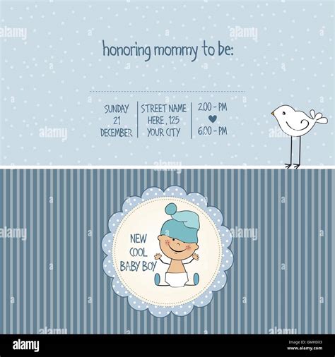 baby boy shower card Stock Vector Image & Art - Alamy