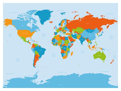 World Map High Detailed Political Map Of World With Country Ocean And Sea Names Labeling 5 ...