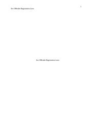 Sex Offender Registration Laws 1 Sex Offender Registration Laws Sex