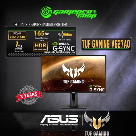 ASUS TUF Gaming VG27AQ HDR Gaming Monitor 27.0 inch WQHD (2560x1440 ...