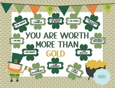 St Patricks Affirmation March Bulletin Board Etsy In 2023 March