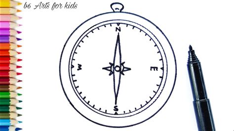 Compass Drawing How To Draw A Compass Step By Step 50 Off