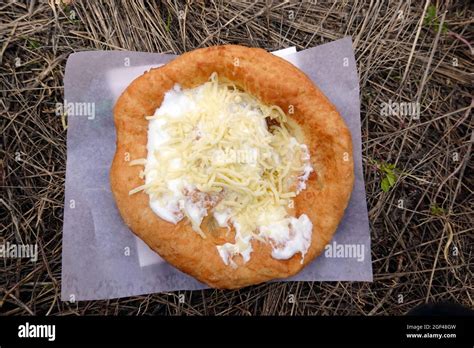 Lángos typical Hungarian street food Stock Photo Alamy