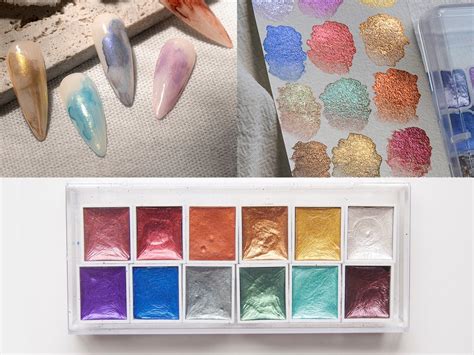 Glitter Metallic Watercolor Set 12 Assorted Colors Universe Starry