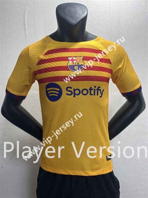 Player Version Barcelona Yellow Thailand Soccer Jersey Aaa