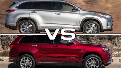 Toyota Highlander Vs Jeep Grand Cherokee Youtube