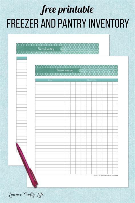 Free Printable Freezer And Pantry Inventory Freezer Organization Planner Organization