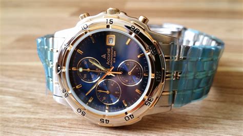 Accurist Mb441 Blue Dial Chronograph Date Two Tone Stainless Steel Mens Watch Ebay