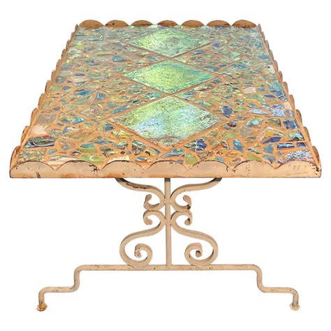 Moroccan Vintage Mosaic Green Tile Coffee Table At 1stdibs Moroccan