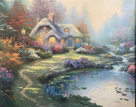 Everett S Cottage By Thomas Kinkade Limited Edition Print On Canvas Ebay