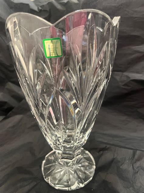 Waterford Marquis Crystal Canterbury 10 Footed Vase Wscalloped Rim Etsy