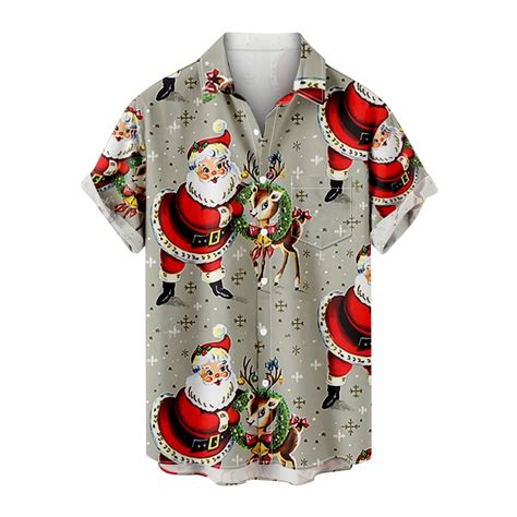 Vsssj Mens Christmas Tshirts Big And Tall Santa Claus Print Short