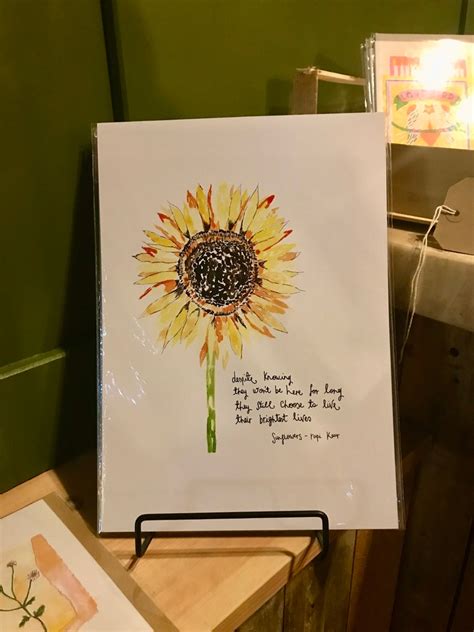 Rupi Kaur Quote Sunflowers Poetry Print A4 Art Prinp Etsy