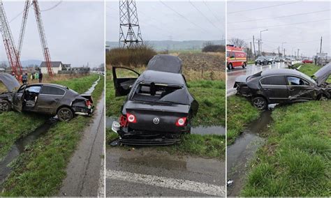 FOTO ACCIDENT rutier grav la ieșirea din Petrești spre Sebeș Un tânăr