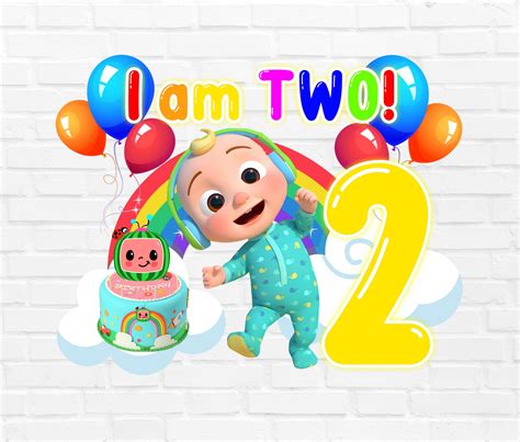 Cocomelon 2nd Birthday Png Kids Birthday Png Cocomelon Etsy Australia