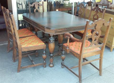 Uhuru Furniture And Collectibles Sold 1930 S Victorian Style Dining Set Table 3 Leaves 6 Chairs