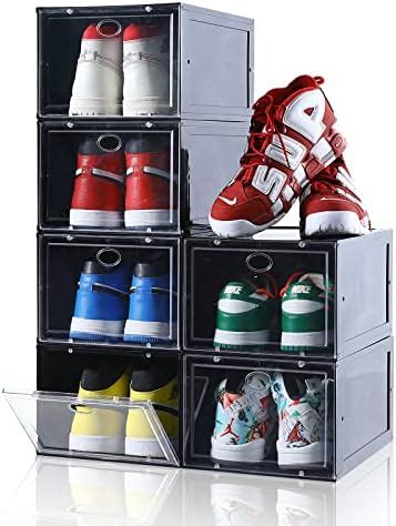 Sogobox Drop Front Shoe Box Set Of Shoe Box Clear Plastic Stackable