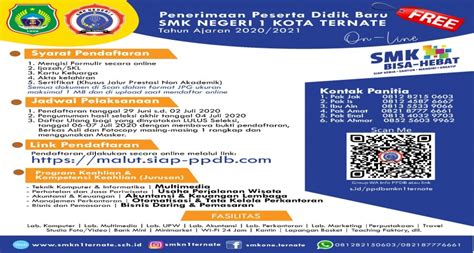 Penerimaan Peserta Didik Baru Ppdb Online 2020 Smk Negeri 1 Kota