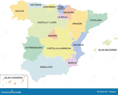 Spain Regions Royalty Free Stock Images - Image: 9525149