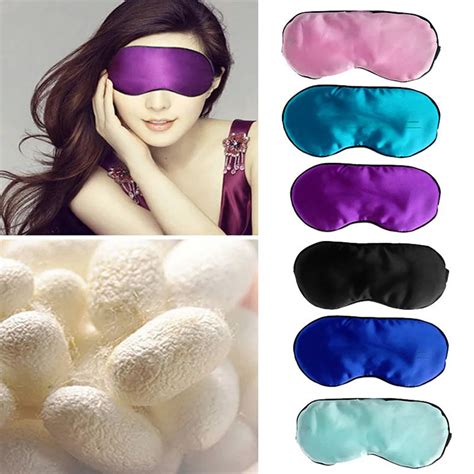 1pc New Pure Silk Sleep Eye Mask Padded Shade Cover Travel Relax Aid