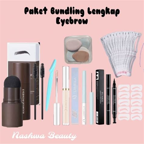 Jual Paket Eyebrow Powder Stamp Cetakan Alis Lengkap Shopee Indonesia