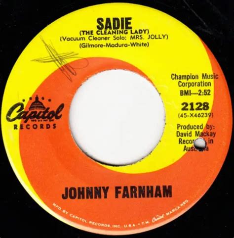 Sadie The Cleaning Lady In My Room De Johnny Farnham 45t X 1 Chez