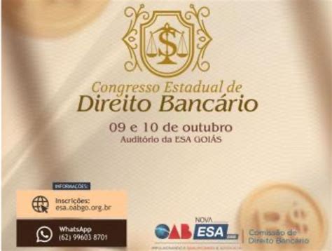 Oab Go Promove Congresso E Direito Banc Rio