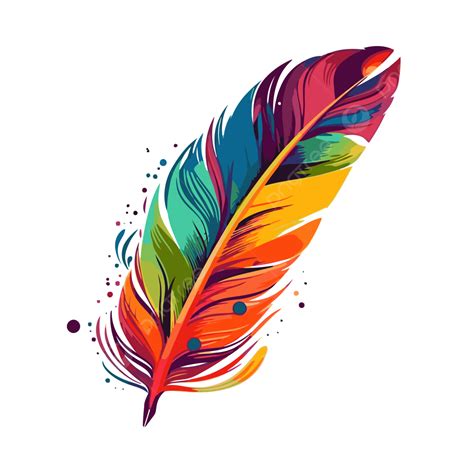 Pluma De Colores Vector Png Dibujos Pegatina Clipart De Colores