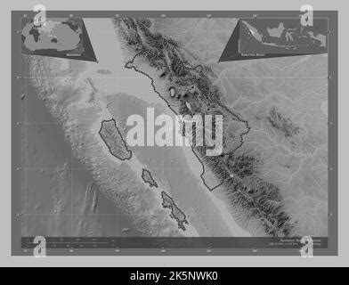 Sumatera Barat Province Of Indonesia Grayscale Elevation Map With