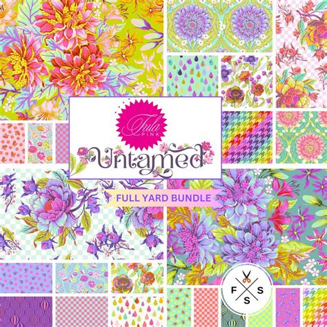 Pre Order Tula Pink Untamed Full Yard Fabric Bundle Pieces Floral