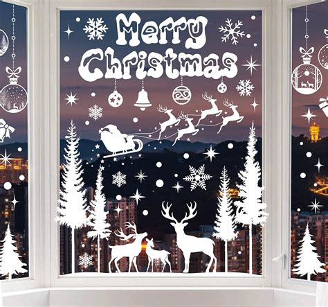 Amazon Anydesign Sheet Christmas Window Clings White Xmas Tree