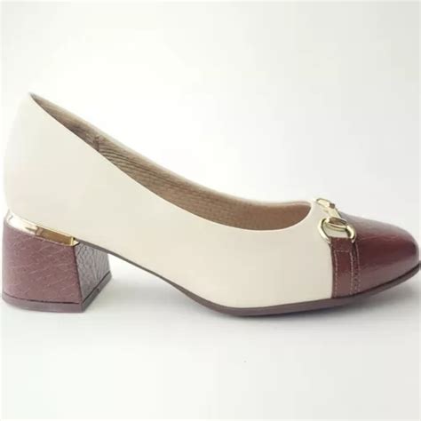 Sapato Scarpin Piccadilly Maxi Conforto Joanetes Salto Bloco Frete grátis