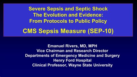 Severe Sepsis And Septic Shock The Evolution And Evidence From