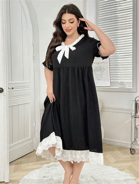 Camisola feminina plus size babados cordão gravata gola laço