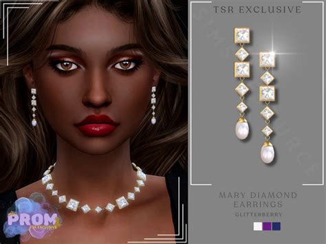 The Sims Resource Prom Mary Diamond Earrings