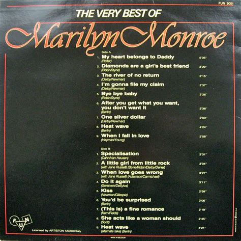 Marilyn Monroe: very best of - original soundtrack buy it online at the ...