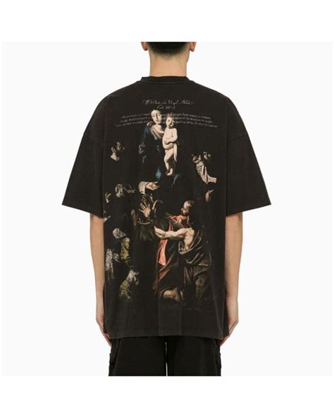 Off White C O Virgil Abloh Off Caravaggio Mery Print T Shirt In Black