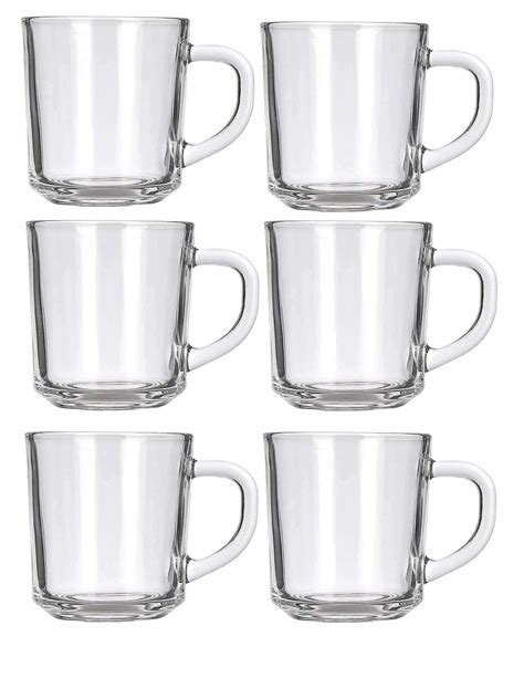 Café Glass Coffee Mugs Clear 8 Oz Great For Tea Coffee Juice