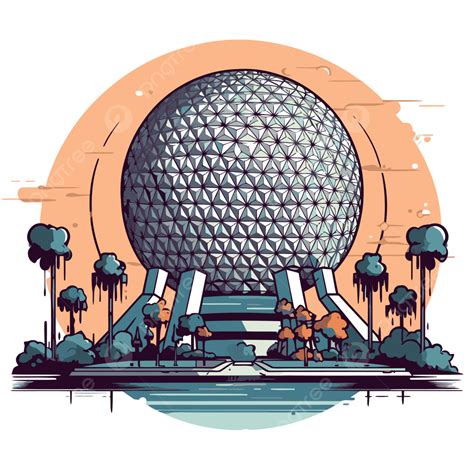 Epcot Clipart The Spaceship Earth In Epcot Vector Illustration Cartoon