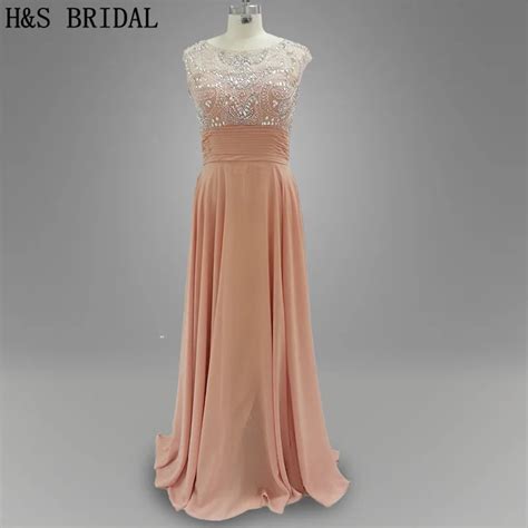 Real Photo Prom Party Dress Nude Color Top Beaded Shinny Backless Chiffon Long Evening Gown In
