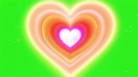 Animated Hearts Pulsating With A Fiery Essence As If Coming To Life Green Screen Chromakey