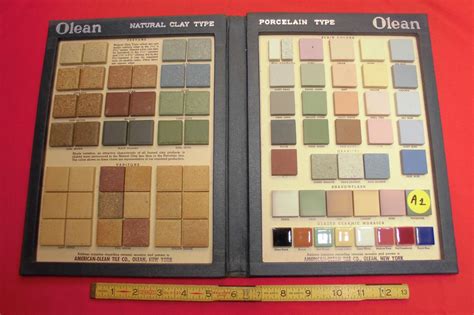 Vintage Ceramic Tile Color Chart By American Olean Samples On Folding