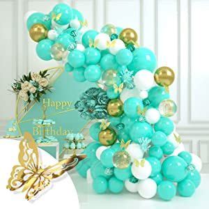 Visondeco Teal Balloons Pcs Teal Balloon Garland Kit Turquoise