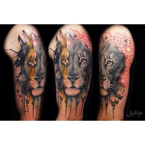 Realistic Watercolor Lion Best Tattoo Ideas Gallery