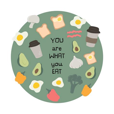 Set Of Cute Healthy Breakfast Vector Food Card With Text 11686897