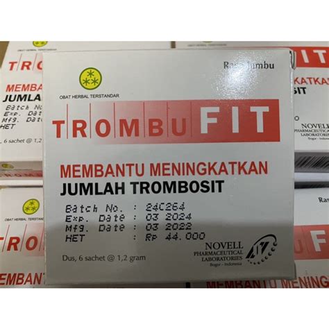 Jual TROMBUFIT 6 Sahcet Trombofit Trombosit Shopee Indonesia