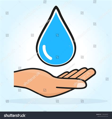 Illustration Hand Water Drop Concept Stock Vector Royalty Free